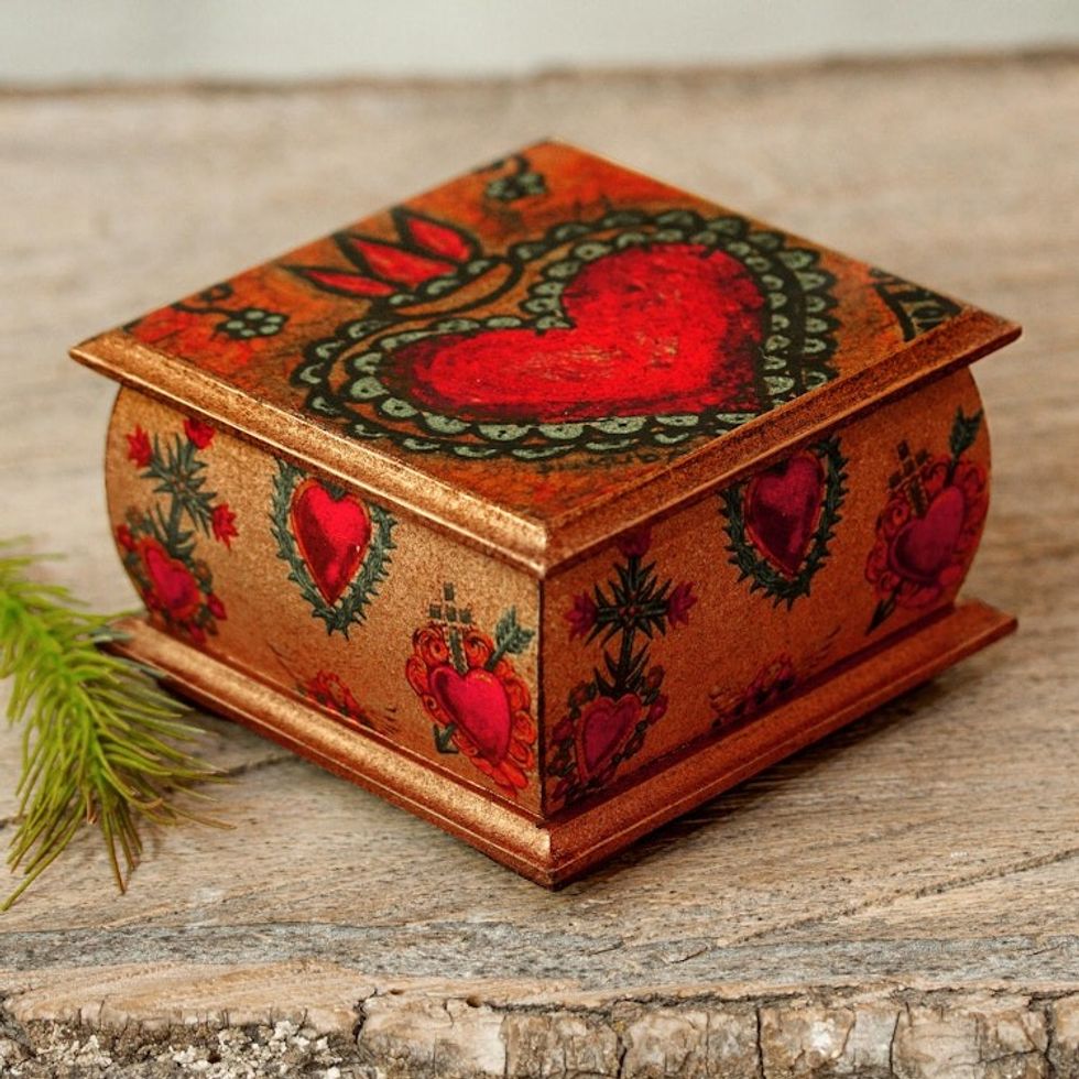 Sacred Heart Motif Decorative Box 'Tonala Sacred Heart'