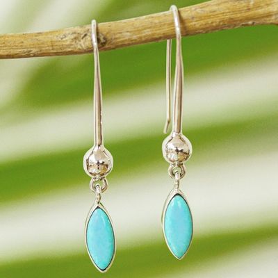 Alternate image for Drop-Shaped Composite Turquoise Dangle Earrings from Mexico Blue Drops