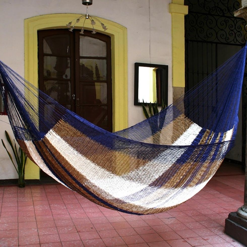 Hand Made Striped Mayan Hammock Double 'Atlantis'