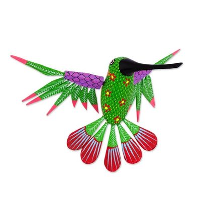 Alternate image for Hummingbird Alebrije Home Accent Hand Crafted in Oaxaca Vibrant Hummingbird