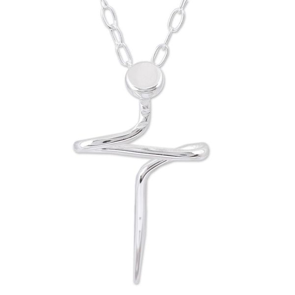 Alternate image for Mens Artisan Crafted Taxco Silver Cross Necklace Son of a Carpenter