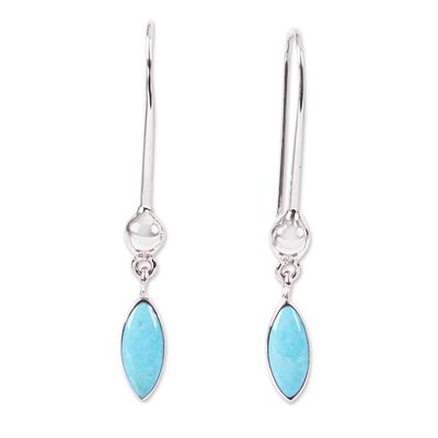 Alternate image for Drop-Shaped Composite Turquoise Dangle Earrings from Mexico Blue Drops