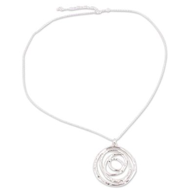 Alternate image for Taxco Silver Abstract Spiral Pendant Necklace from Mexico Silver Swirl