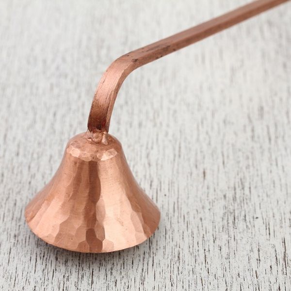 Alternate image for Handcrafted Hammered Copper Candle Extinguisher from Mexico Lights Out