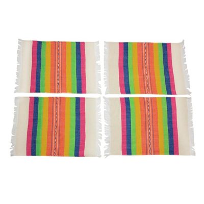 Alternate image for Zapotec Colorful Hand Woven Cotton Placemat Fiesta Hues