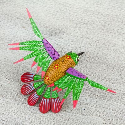 Alternate image for Hummingbird Alebrije Home Accent Hand Crafted in Oaxaca Vibrant Hummingbird