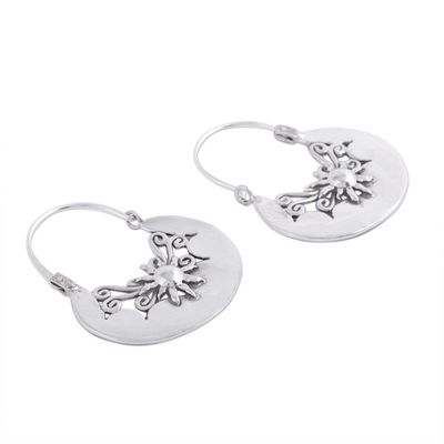 Alternate image for Handcrafted Sterling Silver Hoop Earrings from Mexico Sun Renaissance