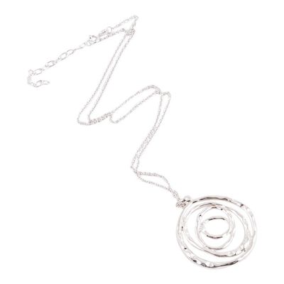 Alternate image for Taxco Silver Abstract Spiral Pendant Necklace from Mexico Silver Swirl