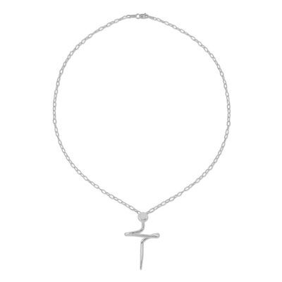 Alternate image for Mens Artisan Crafted Taxco Silver Cross Necklace Son of a Carpenter