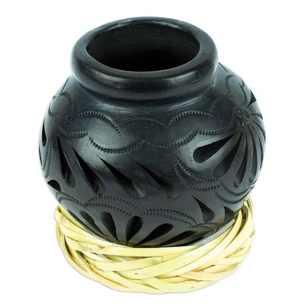 Alternate image for Barro Negro Black Ceramic Decorative Mini Vase Splendid Black