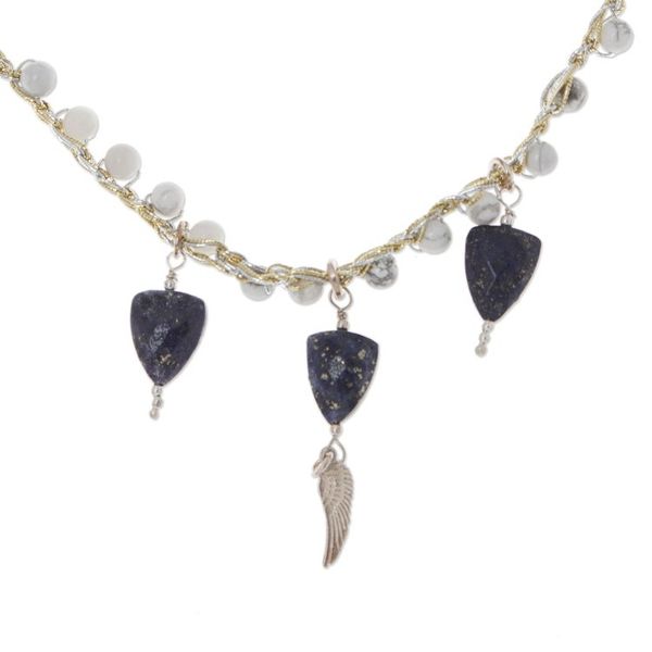 Alternate image for Wing-Themed Agate and Lapis Lazuli Jewelry Set Jewel Wings