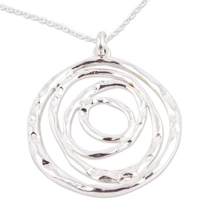 Alternate image for Taxco Silver Abstract Spiral Pendant Necklace from Mexico Silver Swirl