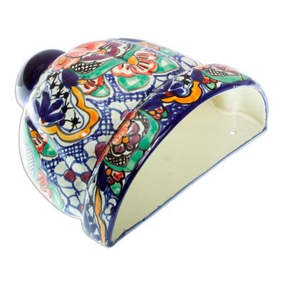 Alternate image for Handmade Multicolored Ceramic Wall Planter Guanajuato Garden