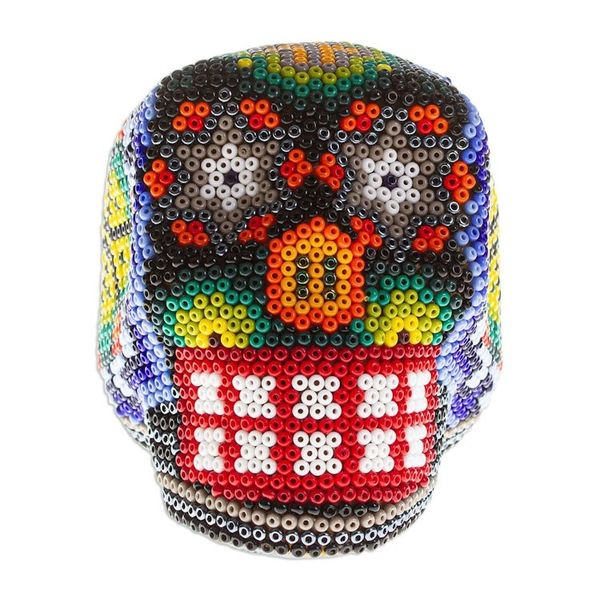 Alternate image for Handmade Huichol Skull Figurine Peyote Memories