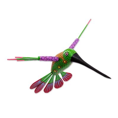 Alternate image for Hummingbird Alebrije Home Accent Hand Crafted in Oaxaca Vibrant Hummingbird