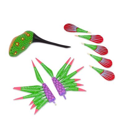 Alternate image for Hummingbird Alebrije Home Accent Hand Crafted in Oaxaca Vibrant Hummingbird