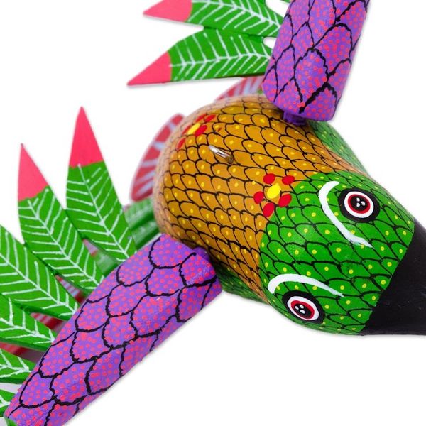 Alternate image for Hummingbird Alebrije Home Accent Hand Crafted in Oaxaca Vibrant Hummingbird