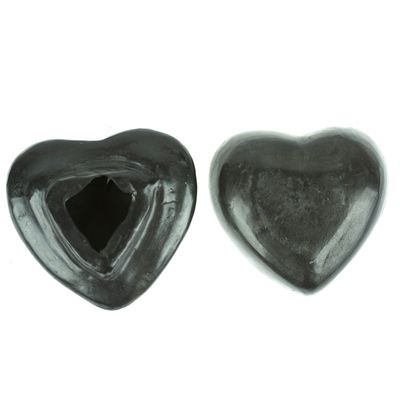 Alternate image for Barro Negro Black Ceramic Mini Jewelry Box Crafted in Mexico Heart  Flower