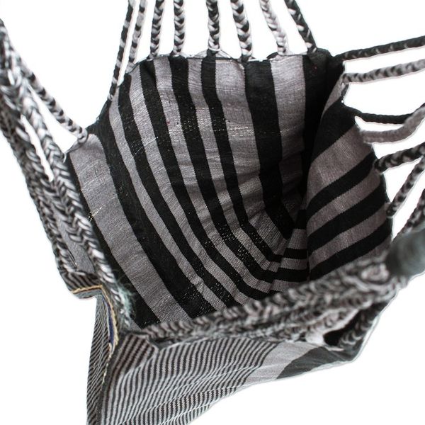 Alternate image for Hand Woven Geometric Striped Cotton Shoulder Bag from Mexico Night Lines