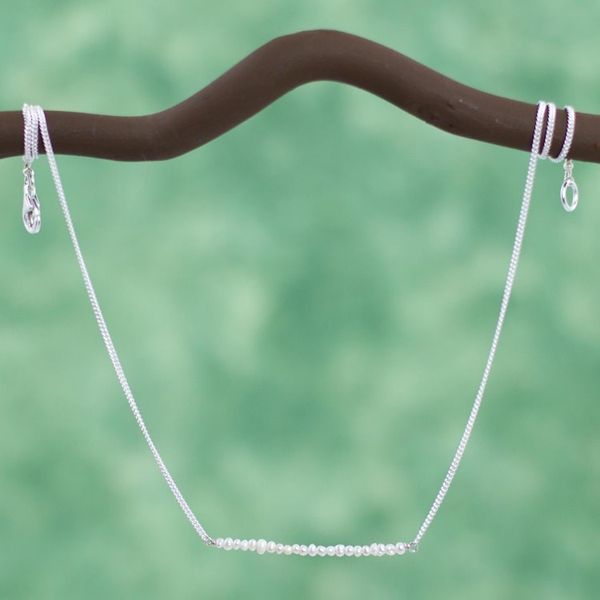 Alternate image for Hand Crafted Cultured Pearl and Sterling Silver Necklace Pearl Sequence