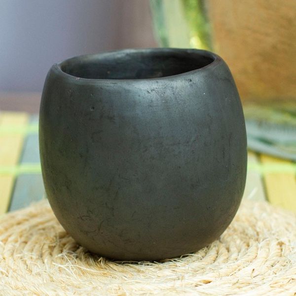 Alternate image for Mexican Handcrafted Barro Negro Shot Glass Little Folk Barrel