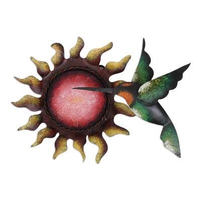 Alternate image for Handcrafted Sunflower Steel Wall Sculpture from Mexico Blooming Sunflower