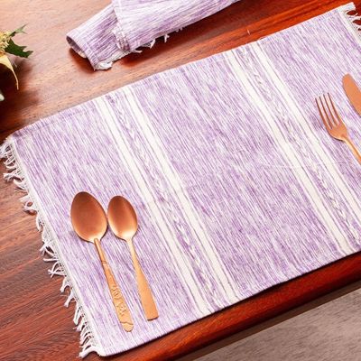 Alternate image for Lavender and White Cotton Placemats Set of 4 Inspiration in Lavender