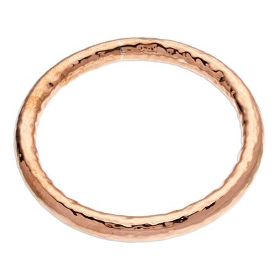 Alternate image for Modern Textured Copper Bangle Bracelet Made in Mexico Hammered Charm