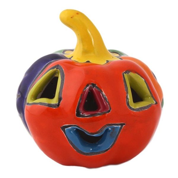 Alternate image for Talavera-Style Ceramic Jack-O-Lantern Figurine from Mexico Talavera Jack-O-Lantern