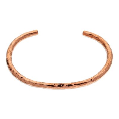 Alternate image for Textured Copper Cuff Bracelet Made in Mexico Textured Charm