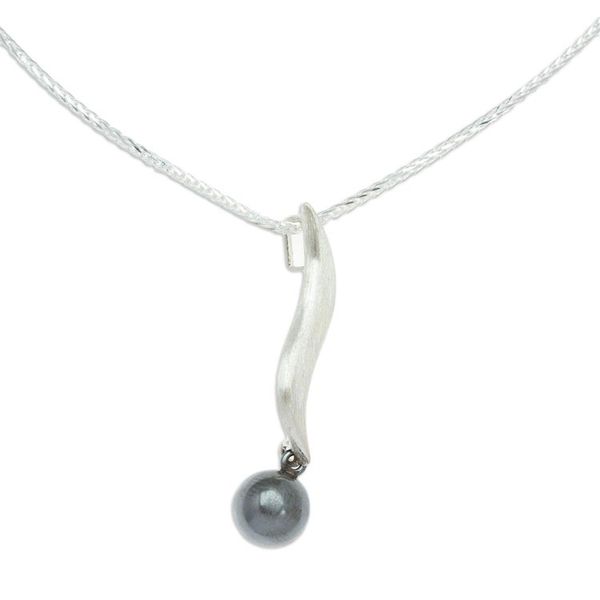 Alternate image for Modern Abstract Taxco Silver Pendant Necklace Taxco Contrasts