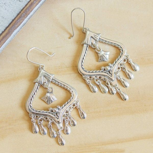 Alternate image for Vintage Style Sterling Silver Chandelier Earrings Ingenue