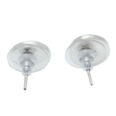 Alternate image for Button Earrings with Natural Turquoise Goddess Glow