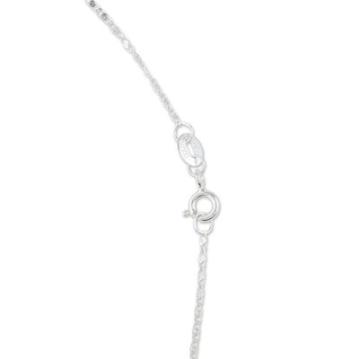 Alternate image for Sterling Silver Dragonfly Pendant Necklace with Flowers Blue Anahuac Dragonfly