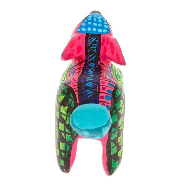 Alternate image for Hand-Painted Copal Wood Alebrije Rabbit Figurine in Carmine Carmine Rabbit