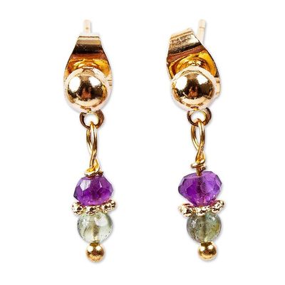 Alternate image for Natural Flower Jewelry Set with Gemstones Bougainvillea Beauty