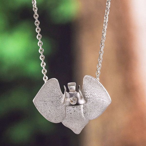 Alternate image for Butterfly Orchid Pendant Necklace in a Combination Finish Butterfly Orchid