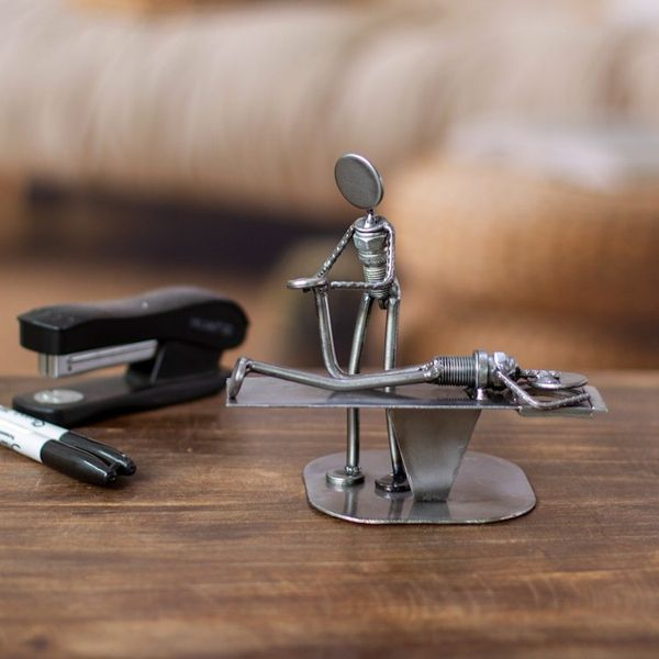 Alternate image for Handmade Chiropractic Recycled Metal Figurine from Mexico Chiropractic
