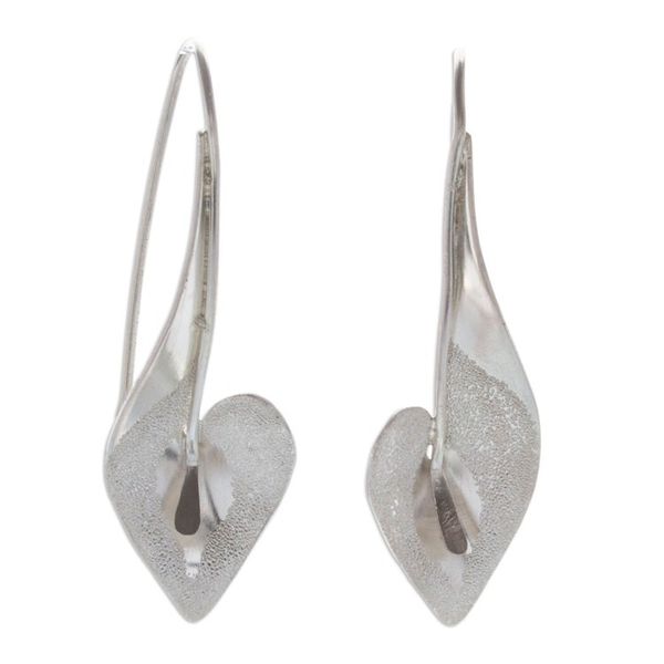 Alternate image for Textured and Matte-Finished Calla Lily Drop Earrings Calla Elegance