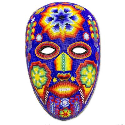 Alternate image for Beaded Huichol Mask Mexican Folk Art Handmade in Mexico Estrella