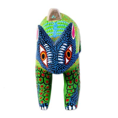 Alternate image for Handcrafted Rabbit Alebrije from Mexico Green Hare