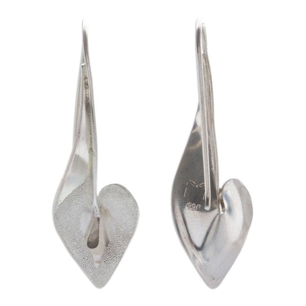Alternate image for Textured and Matte-Finished Calla Lily Drop Earrings Calla Elegance