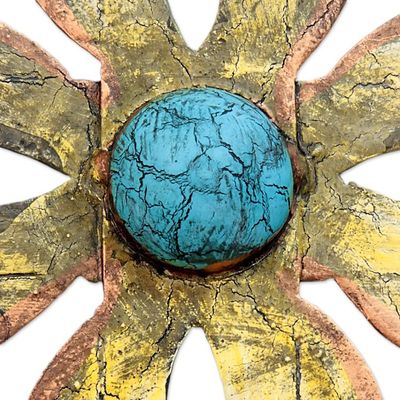 Alternate image for Steel Wall Sculpture Metal Art Handmade in Mexico Mission Cross