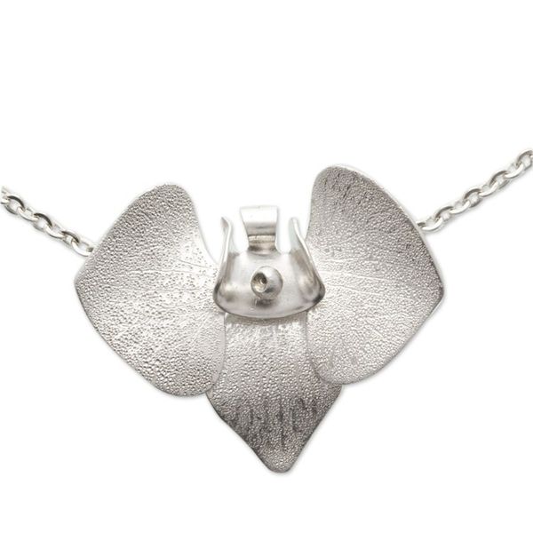 Alternate image for Butterfly Orchid Pendant Necklace in a Combination Finish Butterfly Orchid
