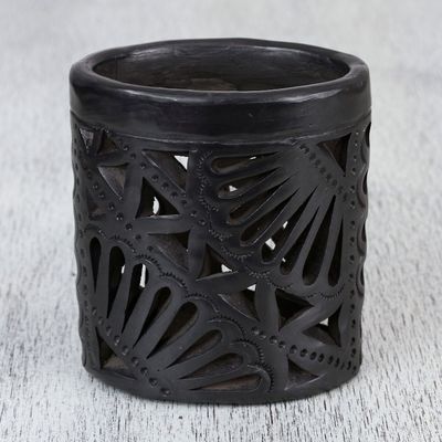 Alternate image for Oaxaca Barro Negro Oval Ceramic Pencil Holder Oaxacan Oval