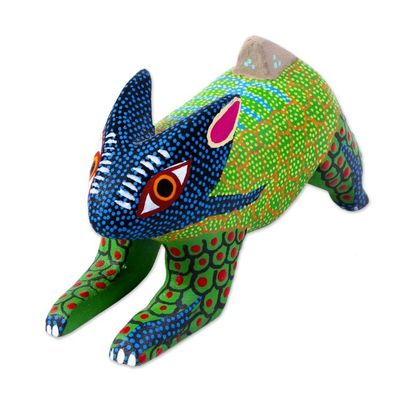 Alternate image for Handcrafted Rabbit Alebrije from Mexico Green Hare
