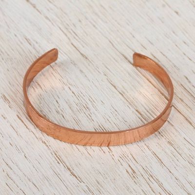 Alternate image for High-Polish Copper Cuff Bracelet from Mexico Brilliant Gleam