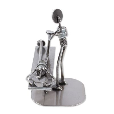 Alternate image for Handmade Chiropractic Recycled Metal Figurine from Mexico Chiropractic