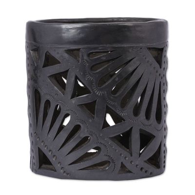 Alternate image for Oaxaca Barro Negro Oval Ceramic Pencil Holder Oaxacan Oval