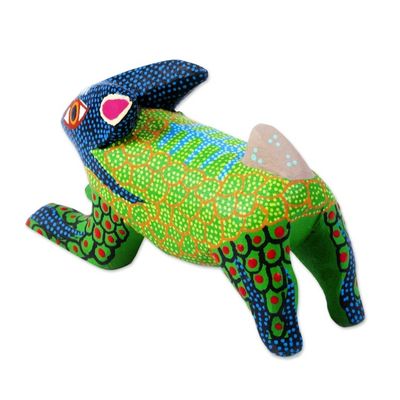 Alternate image for Handcrafted Rabbit Alebrije from Mexico Green Hare